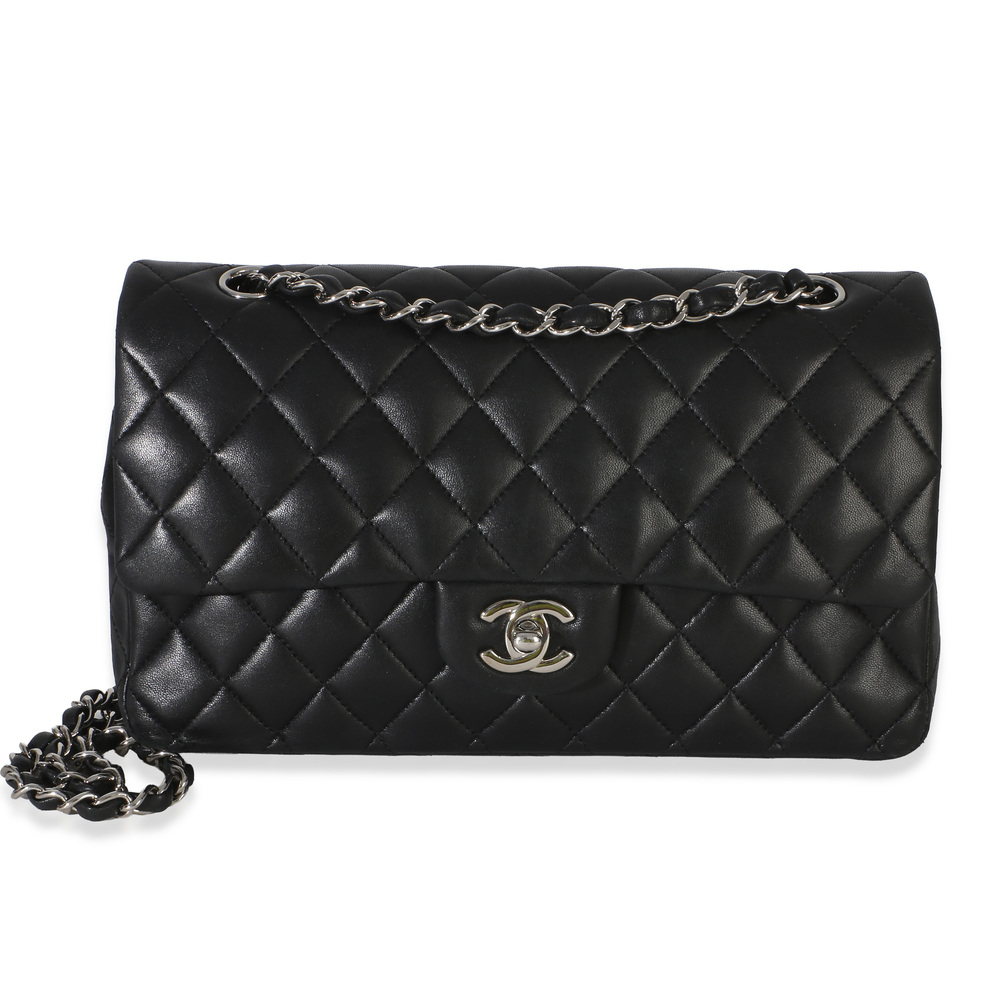 Chanel Black Quilted Lambskin Medium Classic Double Flap Bag